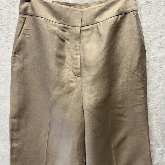 Calvin Klein Whitney Linen Wide Leg Pants Womens 12 Beige Cottage Core Coastal - Picture 5 of 16